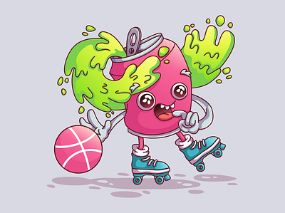 Hello, Dribbble! Let's go! ball character character design graphic design hello dribble illustration lemonad vector vector illustration
