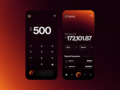Shadow Wallet bank app bank mobile app design fintech interface money finance ui