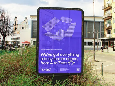 Farming Billboard Concept – Outdoor Ad, Bold Purple Identity agri tech agritech brand brand design brand identity brand identity design branding branding and identity brandmark company branding farm branding identity identity design logo modern brand identity pixel purple tech branding visual identity