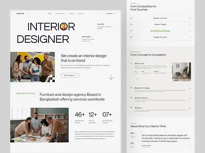Interior Design Agency Landing Page Concept architecture design creative agency creative landing page interior agency interior design ui interior landing page interior studio interiordesign landing page design minimal ui modern ui portfolio design ui design user experience user interface design ux design webdesign website design