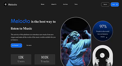 Melodio-Music platform landing page