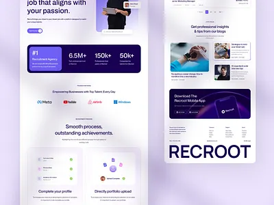Recruitment Agency Website Design agencywebdesign branding design figma framer illustration landing page midern website design recruitmentwebsite responsive website design ui uiux web design website design