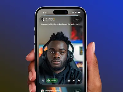 Liquid Glass Video Feed apple dark figma glass ios ios26 liquid glass mobile ui