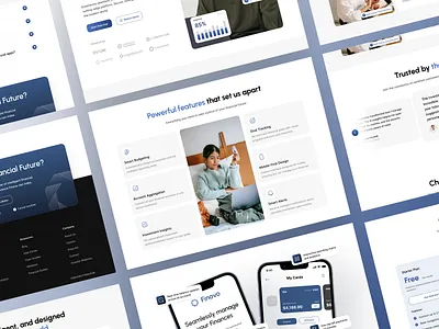 Finovo - Fintech Website (Main Features) branding design finance fintech homescreen landing page mobile apps responsive ui ui design user experience user interface ux ux design visual design web design website