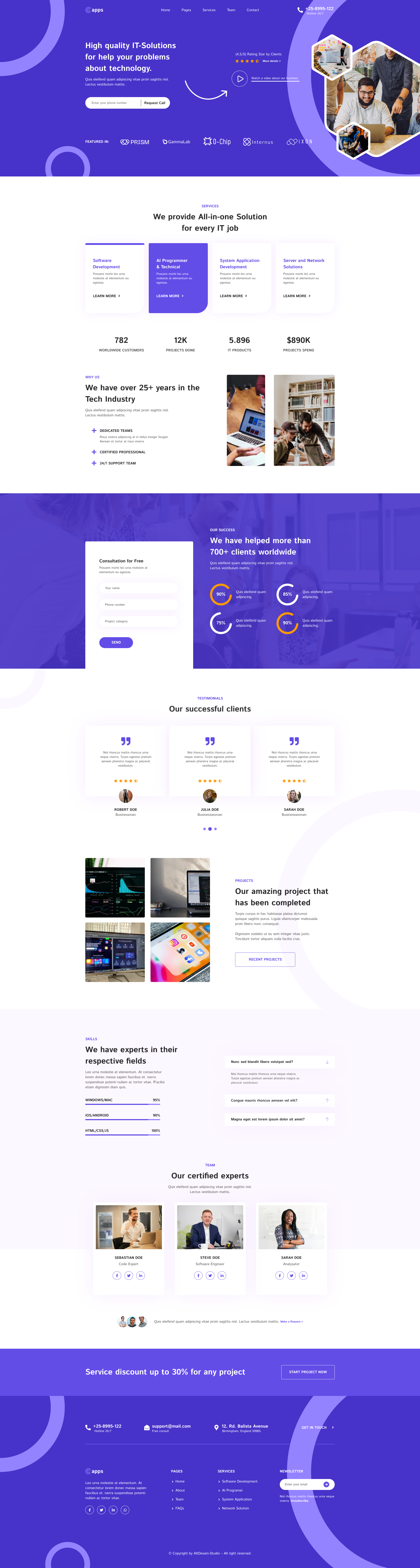 Website design for an IT solutions company app figma logo ui ux web