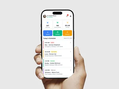 PawPoint - PetTech Veterinary Management app appdesign branding color dashboard desktop logo mobile mobileapp pet pets pettech ui uiux userinterface ux
