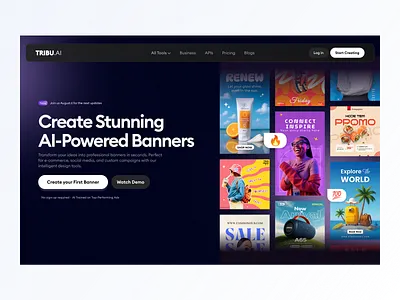 Tribu landing page hero section dark verison clean ui home page home screen landing landing page page sharma sumit sumit sharma ui