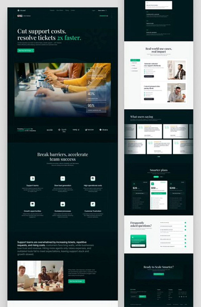 AI Agent Landing Page Design ai artificial intelligence automation tool branding design figma framer illustration landing page modern landing page design productivity tool responsive website design saas ui uiux web design website design