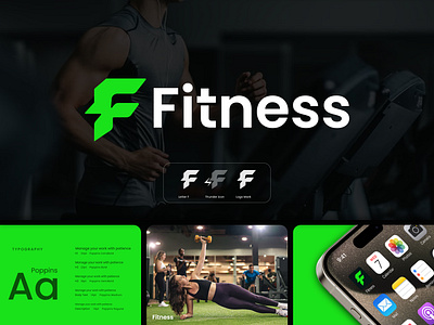 Sports Logo, Fitness Logo, Gym Logo active logo athletic logo branding creative logo energy logo fitness logo gym brand identity gym logo letter f logo letter logo logo logo design logo designer modern logo personal trainer logo power logo sports logo thunder logo training logo workout logo