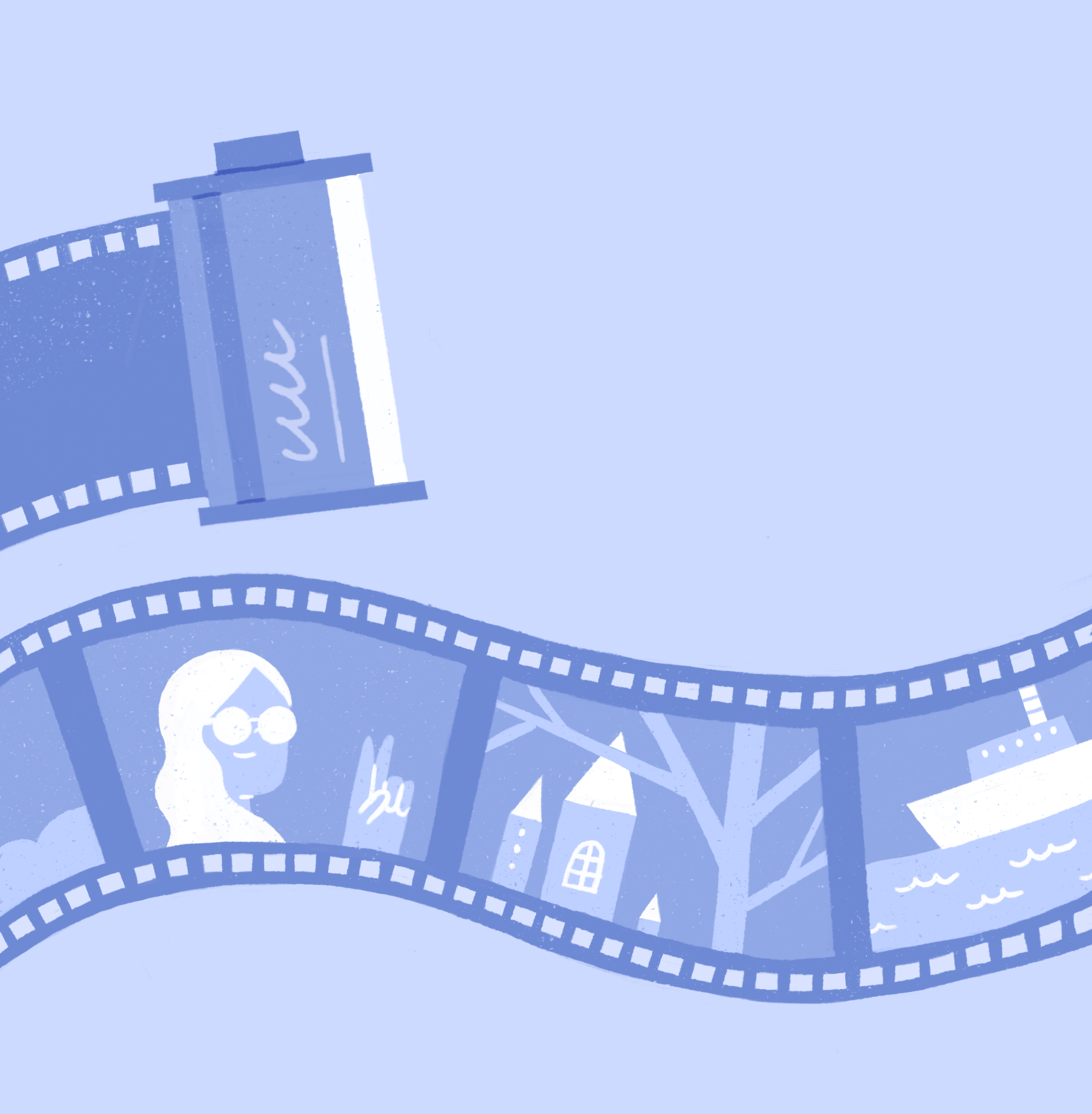 Filmed camera castle character film girl illustration landscape memory photo procreate ship texture