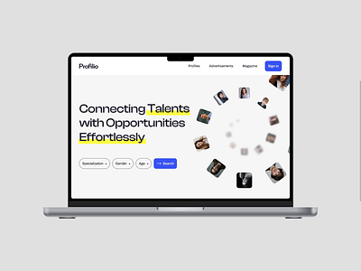 Profilio Landing Page aniamtion brand identity branddesign branding design figma graphicdesign home page illustration instagram post instagram template landing page minimal design motion design motion graphics product design quote design social media templates ui visual design