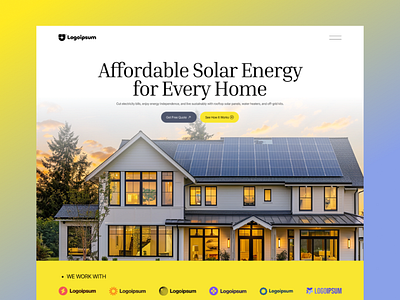 Solar Energy Website Concept app design clean concept electric energy green tech landing page landing page design minimal power project solar solar energy solar project sustaable ui design ui designer ui ux design web design