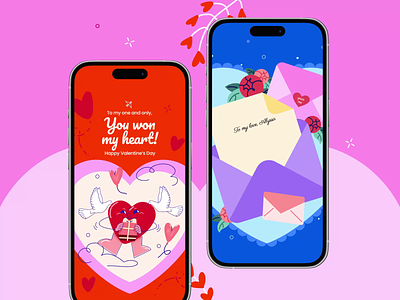 Valentine's Day Motion Canvas Template Design lottie animations lottiefiles lottiefiles mobile app love motion canvas template motion graphics valentines day visual design