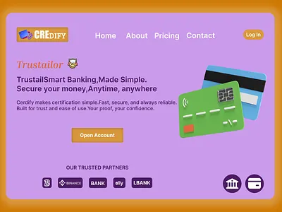 Credify – Smart & Simple Banking Website banking credify design illustration smart banking typography ui website