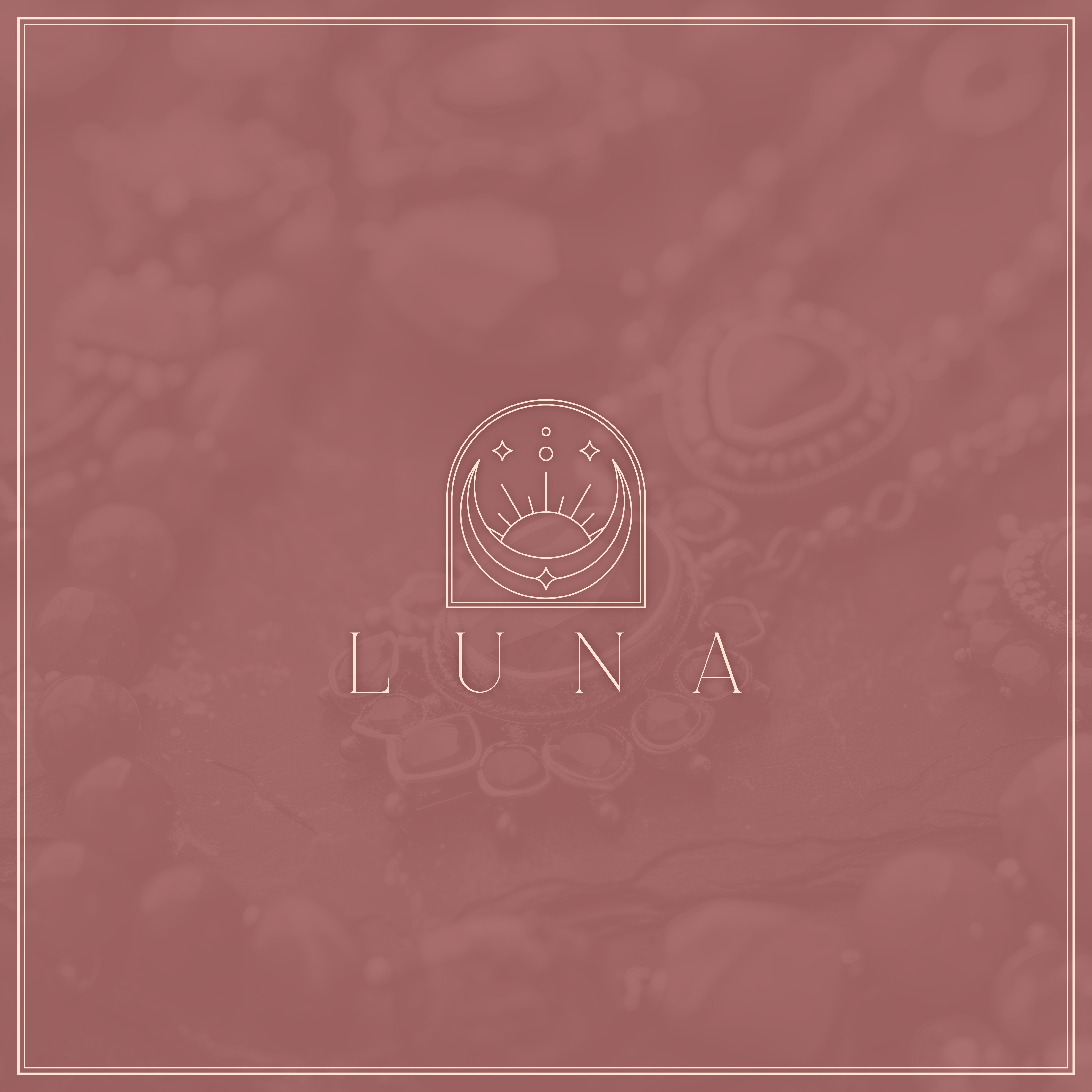 Luna - Line art Crescent Moon with Sun & Star brand style guide branding brands design crescent moon design feminine logo fine logo graphic design hand drawn logo identity jewelry line art logo line logo logo logo design minimalist logo moon logo