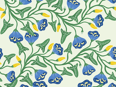WALTZ OF FLOWERS - Botanical print botanical patterns botanical prints digital illustration graphic design illustration pattern print summer wildflowers textile textile design textile pattern