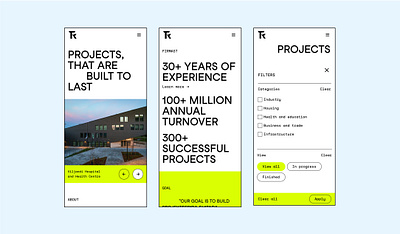 Rand & Tuulberg adaptive design benefits ui branding business site construction filters hero design homepage mobile neon typography ui ux web design website