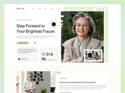 Feelway - Coaching and Consulting Website Template ai branding clean coaching consulting demand help landing page latest logo minimal modern newest product design trending typography ui uiux ux website