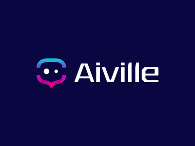 Aiville abstract logo branding community design futuristic logo logo design minimalist logo modern logo technology