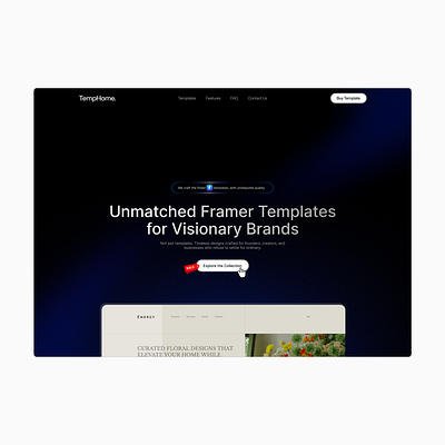 Hero section for Template Shop button hero section ui ux web webdesign
