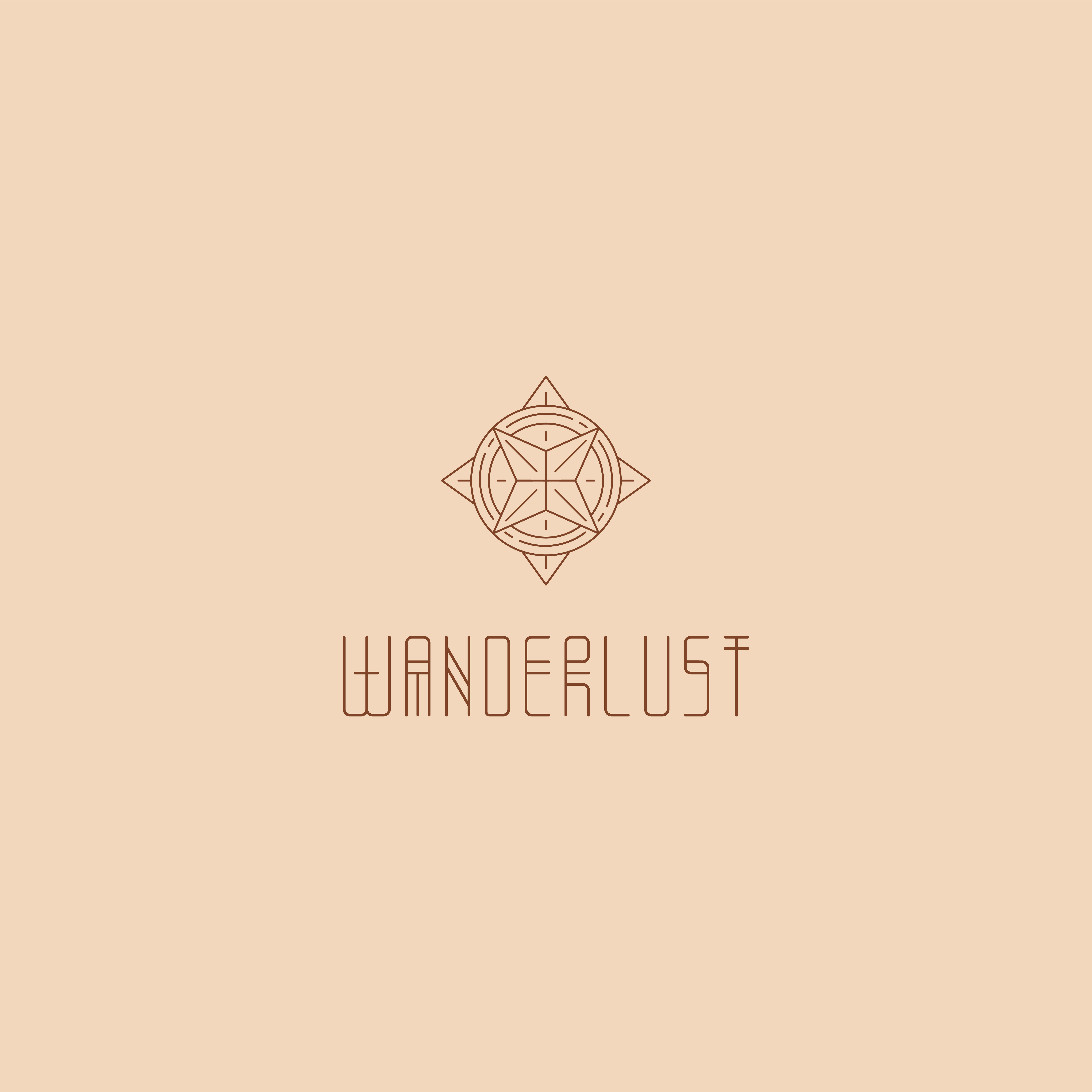 WANDERLUST - Minimalist Compass with Circle Design adobe design branding compass design designing elegant logo feminine logo graphic design identity instagram line art logo line logo logo logo design social tours travel travel logo