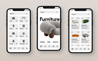 Mobile app design app branding design figma furniture ui web design website