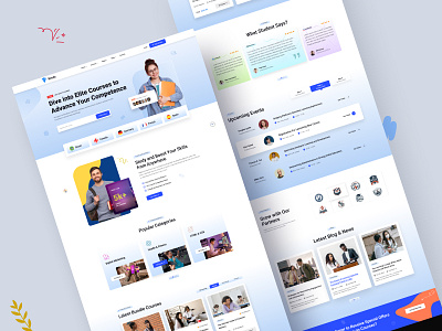 Online Course Landing Page 3d animation branding clean creative design e learning education graphic design illustration logo mentoring minimal motion graphics olnile course teach teacher training ui website