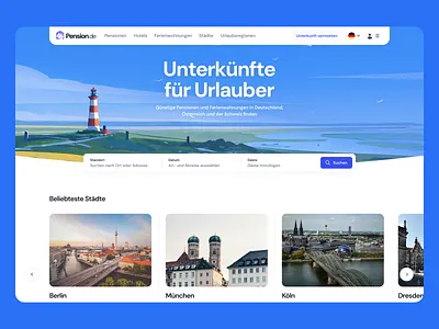 Pension Homepage Hero desktop hero illustration landing page search ui ux webdesign website