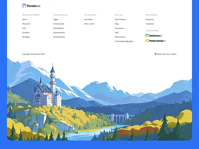 Pension Footer branding footer illustration ui ux webdesign website