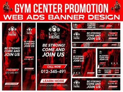Gym Web Ad Banner Design ads design animation banner design dids google ad design google display ads banner design google display banner graphic design gym ads banner logo post design social media post design web ads web ads banner web banner