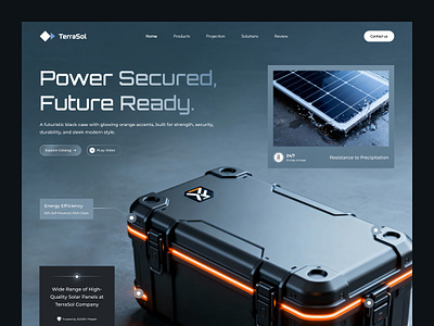 TerraSol - Power Inverter Landing page clean energy graphic design interface inverter landing page power solar uidesign uiux web design web page website