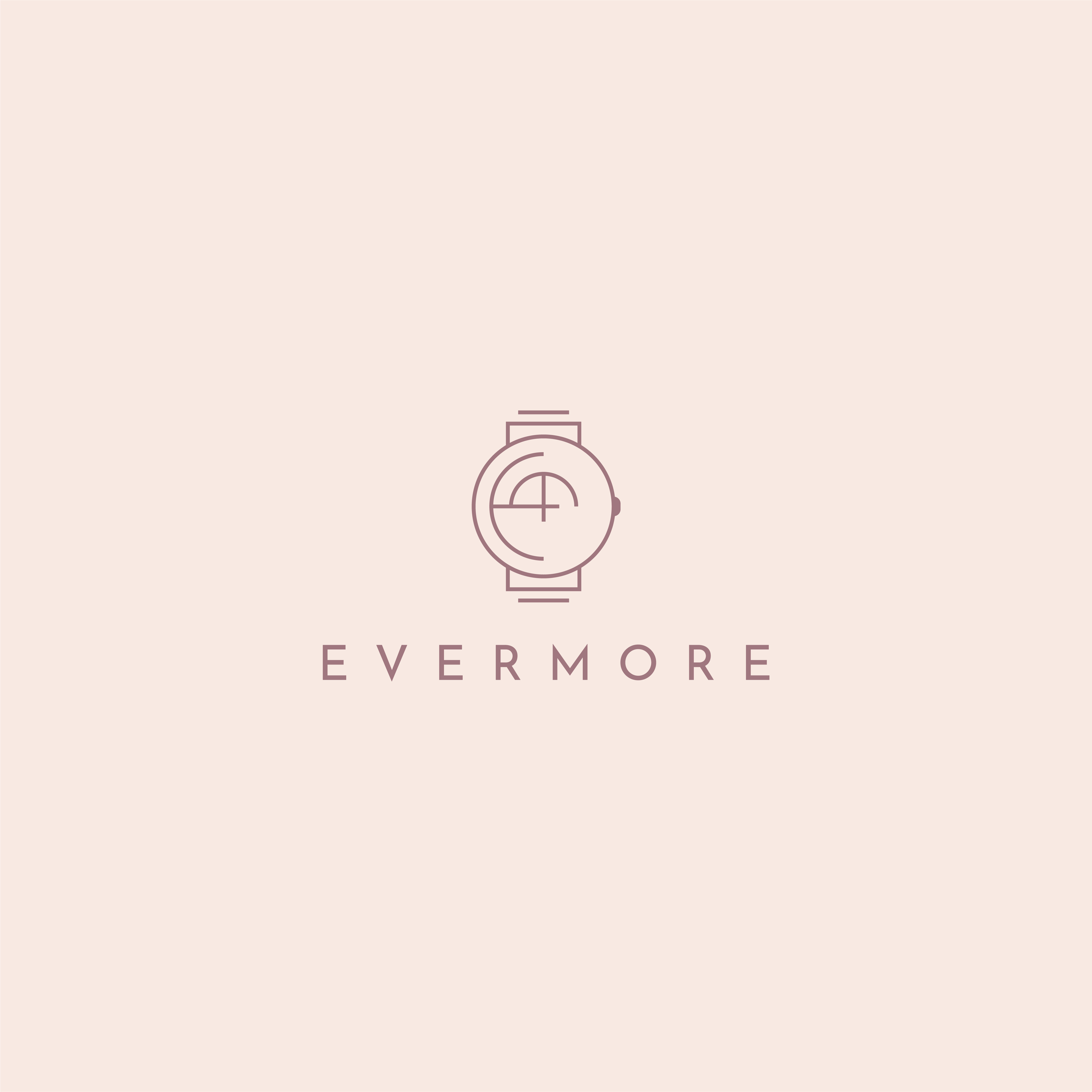 Creative Line art Watch logo - EVERMORE brand identity brand style guide branding creative designer flat logo graphic design identity line art logo line logo logo logo design minimalist logo unique logo watch logo