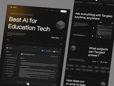 Tangled - AI Education Tech ai ai landing page artificial artificial intelligence. education education landing page education web intelligence landing page landing page education ui ai ui artificial intelligence ui design ui education web website website education