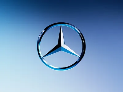 Mercedes Study- 3D Render 3d 3d art 3d design 3d model 3d modelling 3d render 3d rendering 3d visual blue branding branding design design gradient gradient coloring graphic design logo mersedes mersedes branding