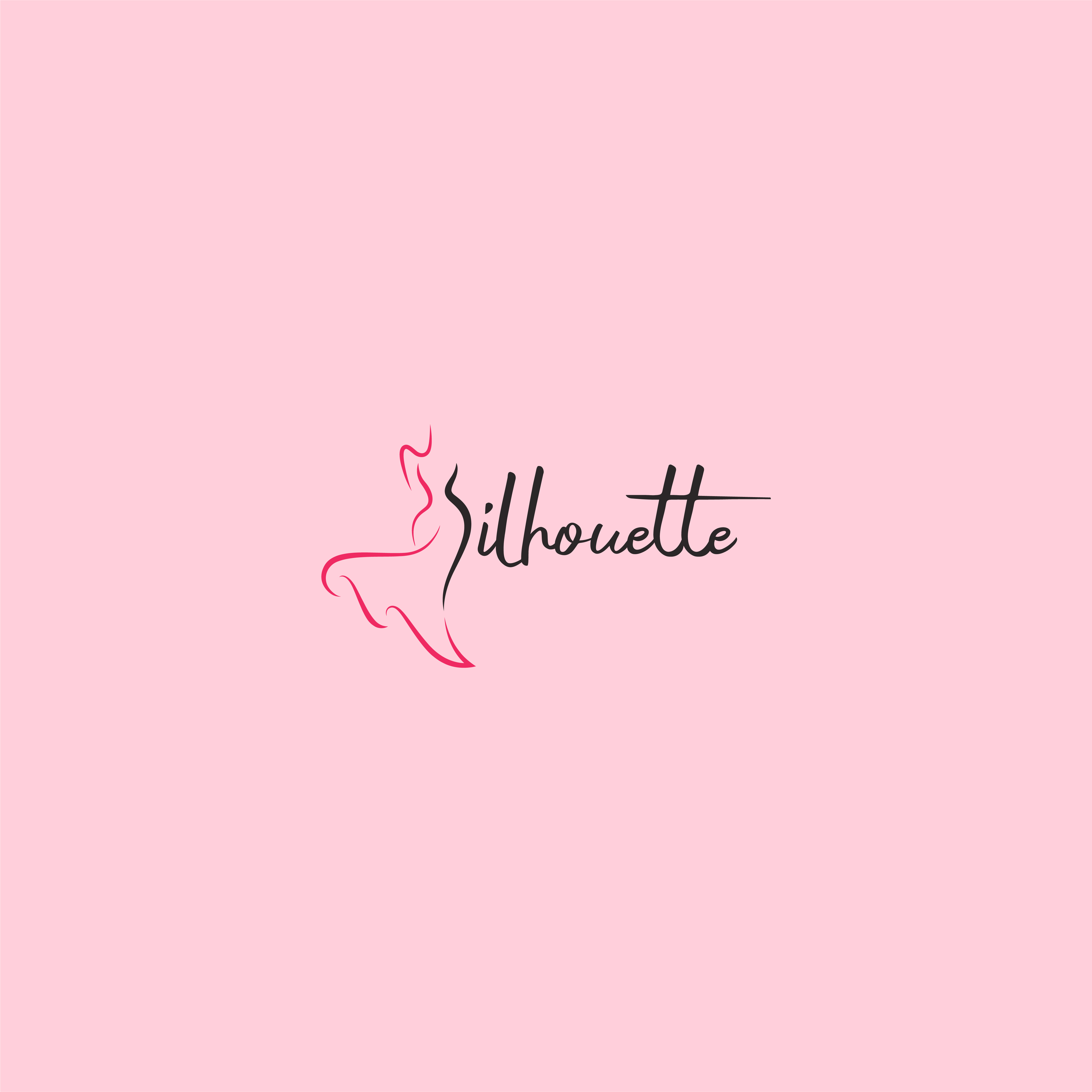 Minimalist Script Font with Lady Silohoutte black color creative designer fashion logo flat graphic design logo logo design logo idea luxury logo minimalist minimalist lady modern branding pink color script logo timelesslogo unique