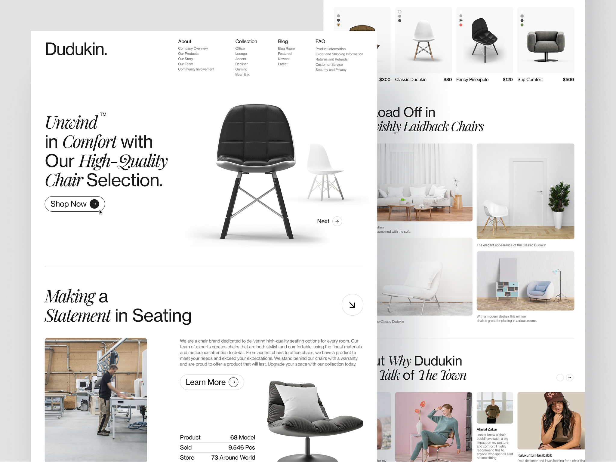 Dudukin - Chair Brand Landing Page by BimGraph🐊 for Kretya Studio on ...