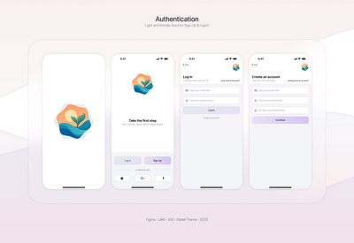Authentication Screen auth auth flow authentication clean flow gradient inspiration log in login logo minimalistic pastel sign up signup ui user experience ux