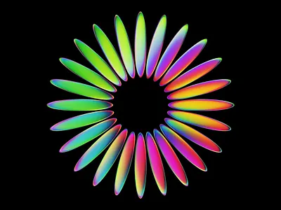 Chromatic Bloom - 3D Illustration 3d 3d art 3d art design 3d art work 3d flower 3d model 3d modelling 3d render 3d rendering 3d visual art design bloom colorful colorful design creative design form modern octane