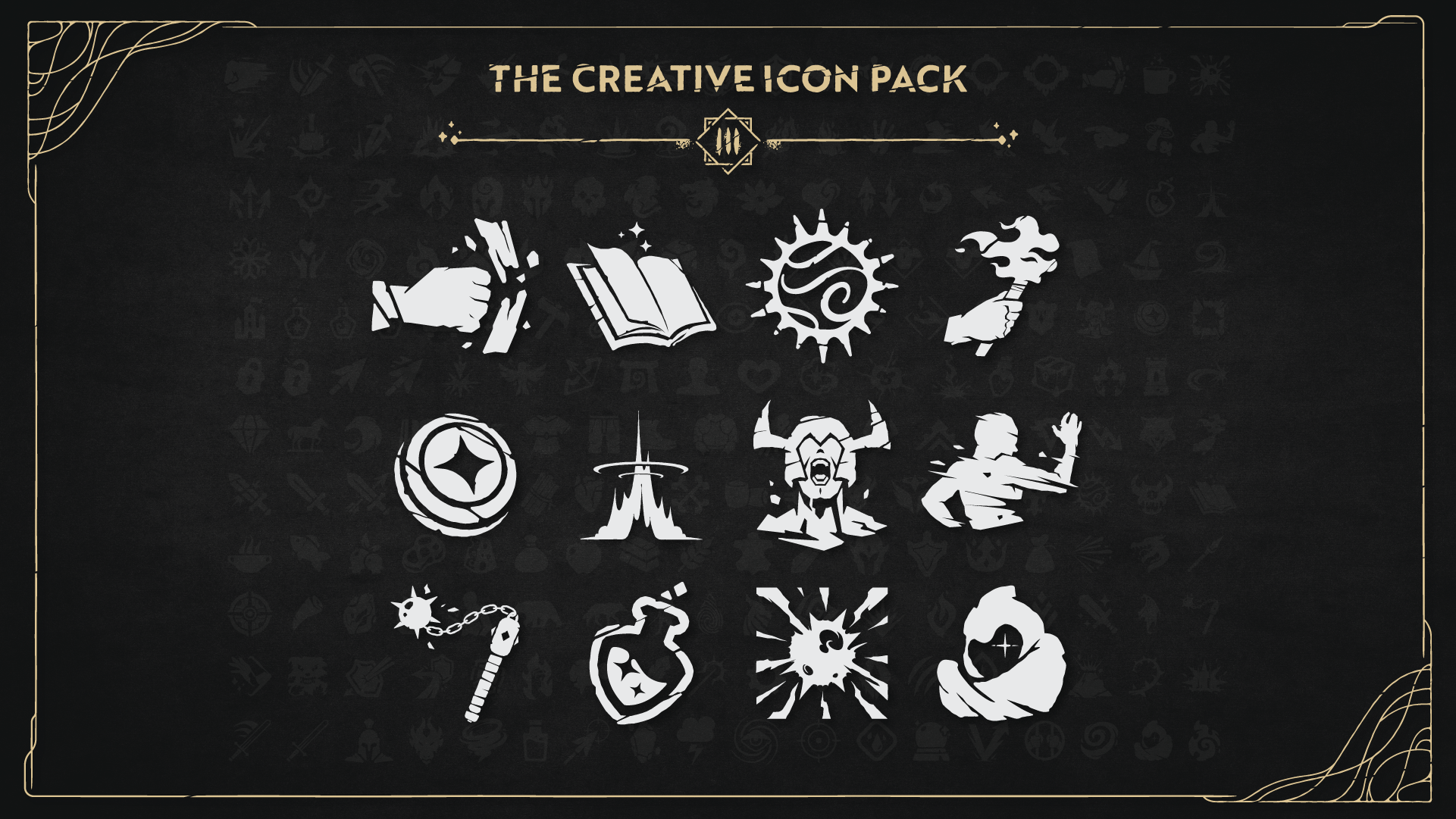 The Creative Icon Pack: III boargame gaming graphic design handcrafted iconpack icons illustration minimal trading card game ui vector videogame