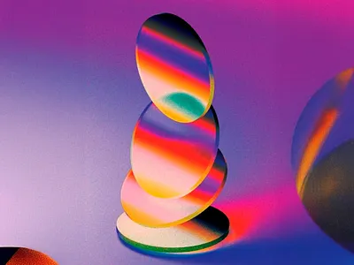 The Modern Cairn - 3D Model 3d 3d abstract art 3d art 3d artwork 3d design 3d model 3d modelling 3d render 3d rendering abstract art balance colorful conceptual digital art gradient octane vibrant vintage