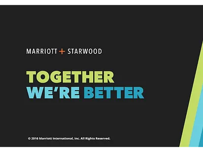Created a unified look for the Marriott – Starwood merger after effects graphic package power point design theme graphic