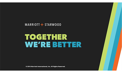 Created a unified look for the Marriott – Starwood merger after effects graphic package power point design theme graphic