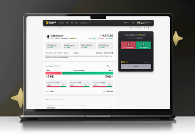 Oriole Insights crypto market prediction platform analytics charts crypto crypto list crypto prediction platform cryptocurrency analytics financial forecasting design gamification platform header infographics light main page modern prediction prediction flow tables ui widgets