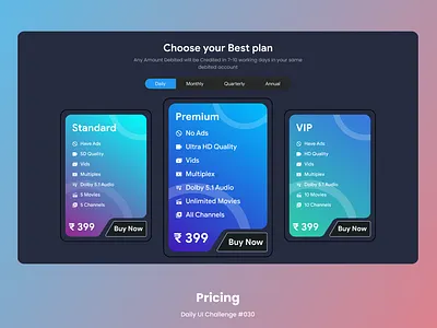 Daily UI Challenge #030 - Pricing 030 100days 100daysuichallenge dailyui dailyuichallenge subscribe subscription ui uichallenge uidesign ux uxdesign