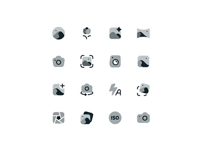 Neaticons Camera, Image Icons - Bulk Style branding camera design focus hdr icon icon pack iconography icons illustration image iso minimal icon modern neaticons panorama portrait shutter ui