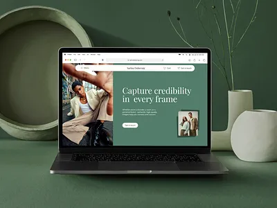 Photographer Portfolio Website UI design elegant green design landing page photographer website portfolio ui ux website portfolio