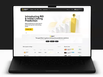 Oriole Insights crypto prediction platform coin crypto crypto events crypto market platform feer and greed financial analytics app design floating header grey list lite design main page prediction prediction web app price table ui uxux web 3 widgets yellow