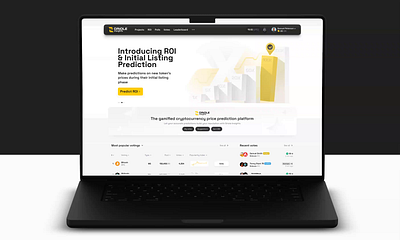 Oriole Insights crypto prediction platform coin crypto crypto events crypto market platform feer and greed financial analytics app design floating header grey list lite design main page prediction prediction web app price table ui uxux web 3 widgets yellow