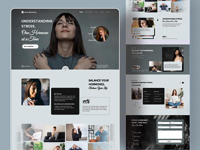 Inner Harmony - Mental Health Services landing page design healing health health services healthcare home page landing page meditation mental health minimalist service storytelling ui ui design uidesign web web design website website design wellness