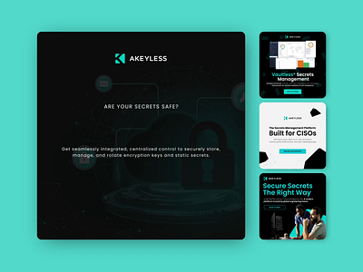 Akeyless LinkedIn Ads ad ads akeyless branding design devop graphic design illustration it linkedin marketing meta password ppc secret security ui